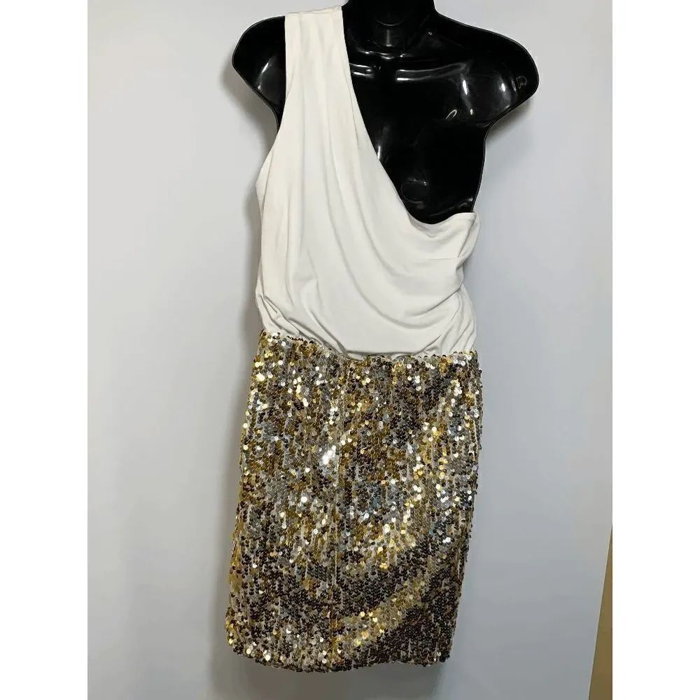 City Triangles One Shoulder Sequin Dress - Picture 4 of 6